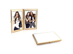 ADDISON ROSS | 白色搪瓷金邊旅行雙相架 2