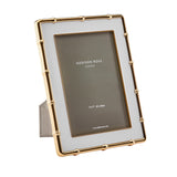 ADDISON ROSS | White Enamel with Gold Bamboo Frame 5"x7"