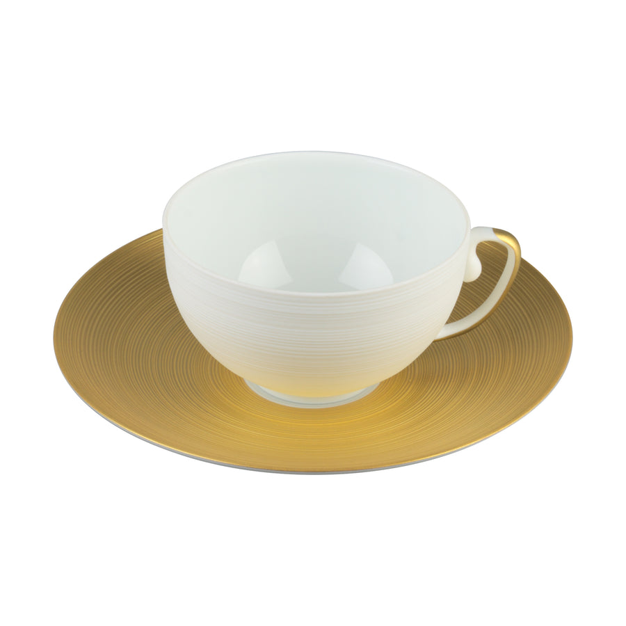 J.L Coquet | Hémisphère Gold Pattern Tea Cup & Saucer
