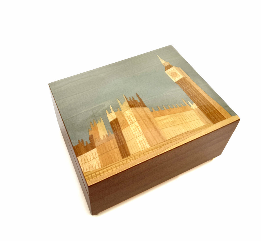ERCOLANO | The Palace of Westminster - Inlaid Music and Jewellery Box 14.5x11x7cm
