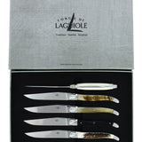 FORGE DE LAGUIOLE | Table Knife, Set of 6 With Different Handle, Shiny Finish
