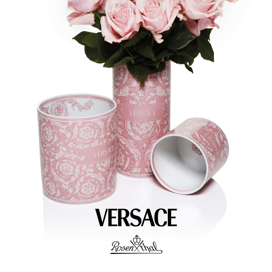 VERSACE | Barocco Rose 瓷器花瓶 24cm 玫瑰色