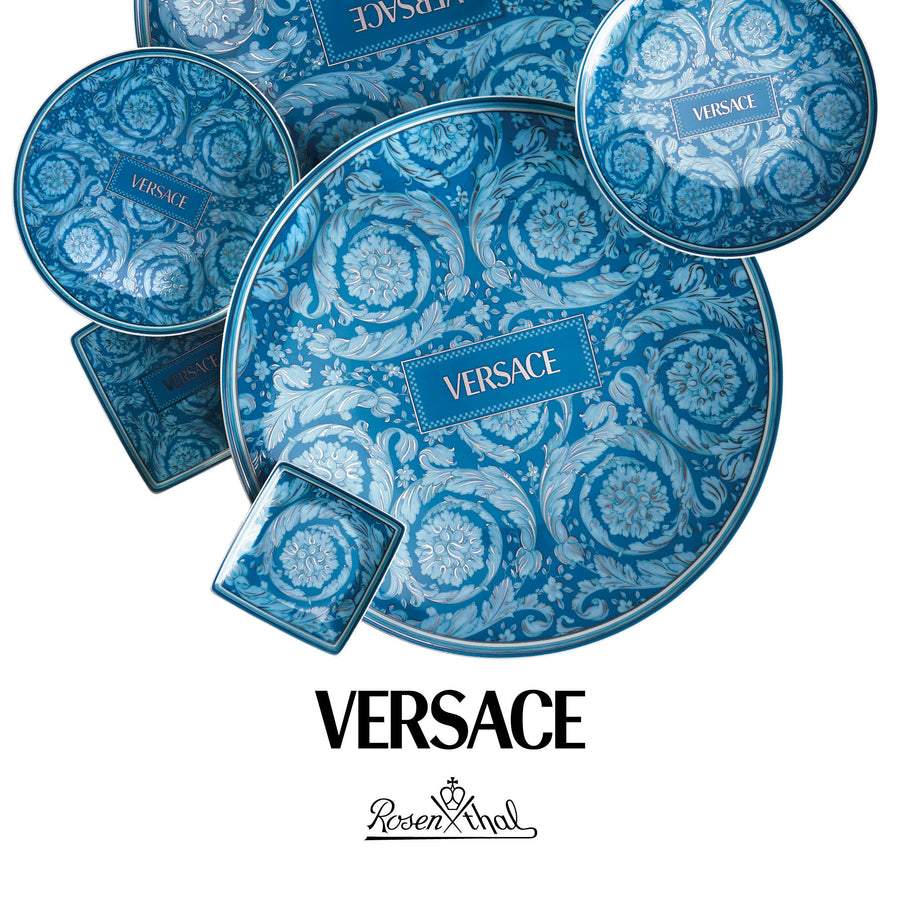 VERSACE | Barocco Haze 瓷器方形小碟 12cm 霧色