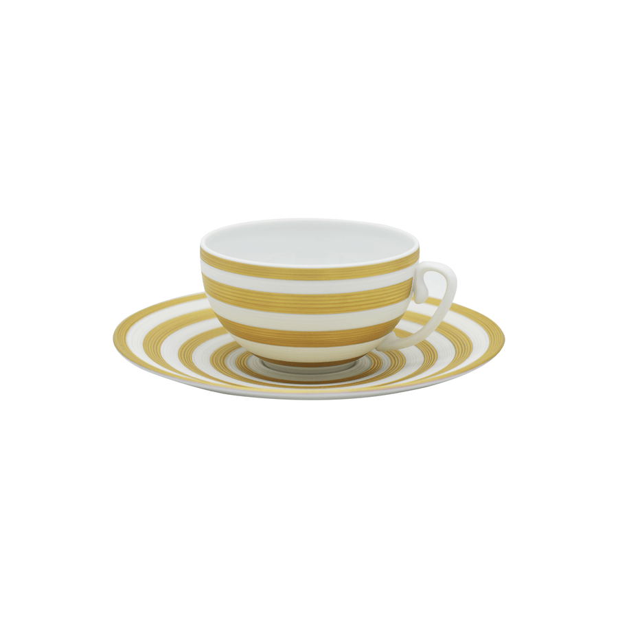 J.L Coquet | H??misph??re Gold Stripes Tea Cup & Saucer
