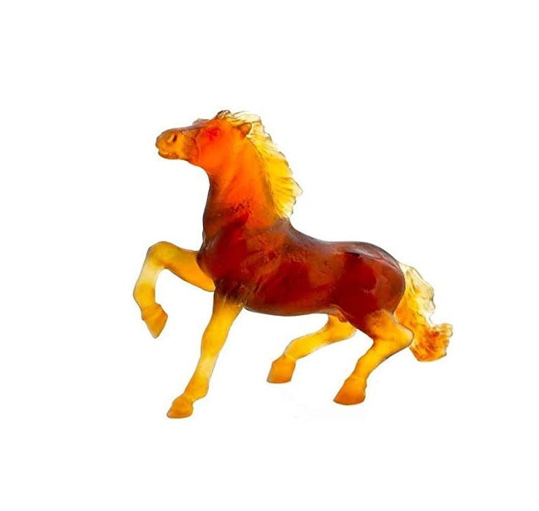 DAUM | Brown Wild Horse by Jean-Francois Leroy L 18cm