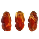 DAUM | Set of 3 Amber Monkeys Amber 10.5cm