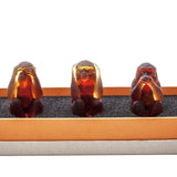 DAUM | Set of 3 Amber Monkeys Amber 10.5cm