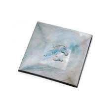 DAUM | Cavalcade 萬馬奔騰水晶盤擺設 18cm 灰藍色