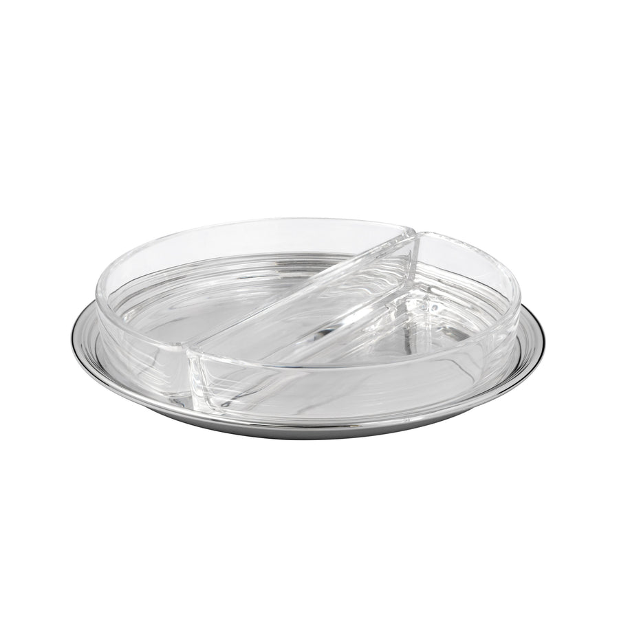 GREGGIO | Candy or Nut Crystal Bowls & Silver-Plated Tray D 18cm