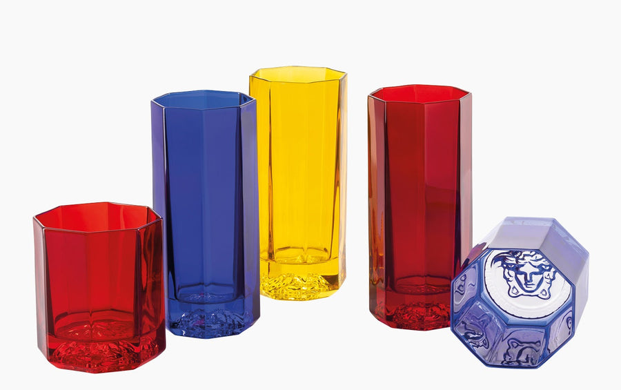 VERSACE | Medusa Lumiere Crystal Red Set of 2 pcs Longdrink