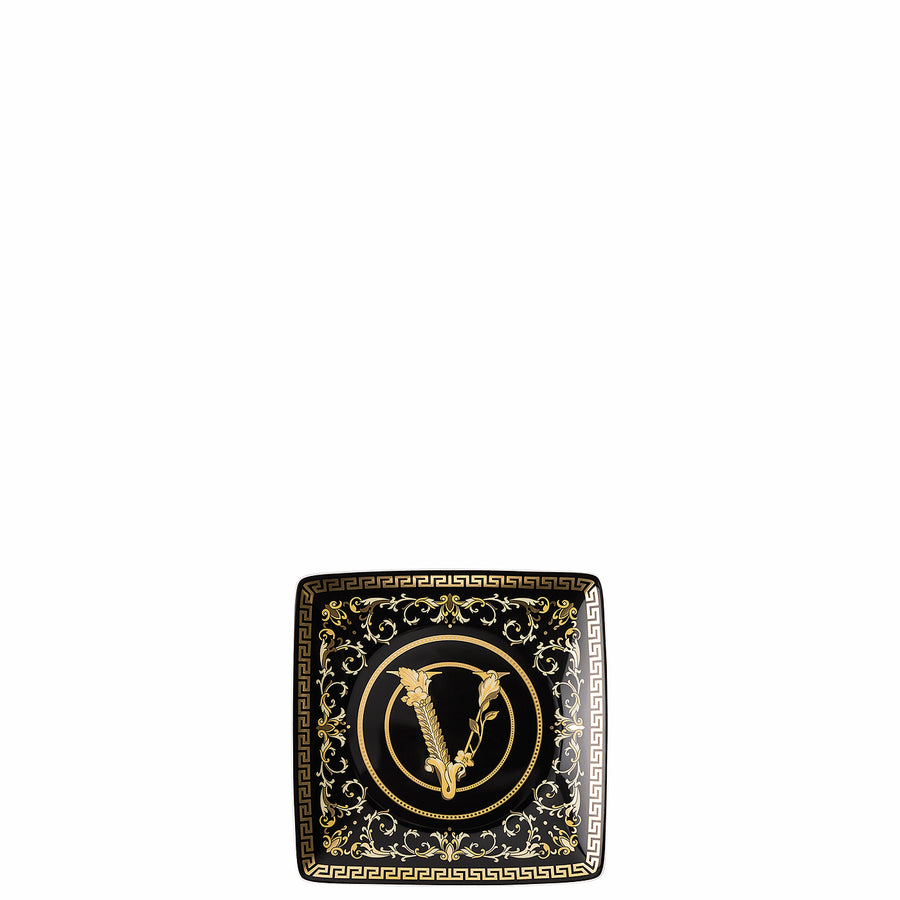 VERSACE | Virtus Gala Black Square Plate 12cm