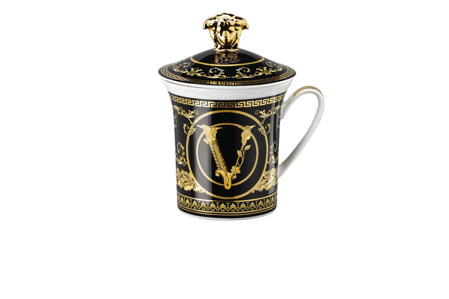 VERSACE | 三十周年紀念版有蓋馬克杯 - 維爾圖斯盛宴（白色）