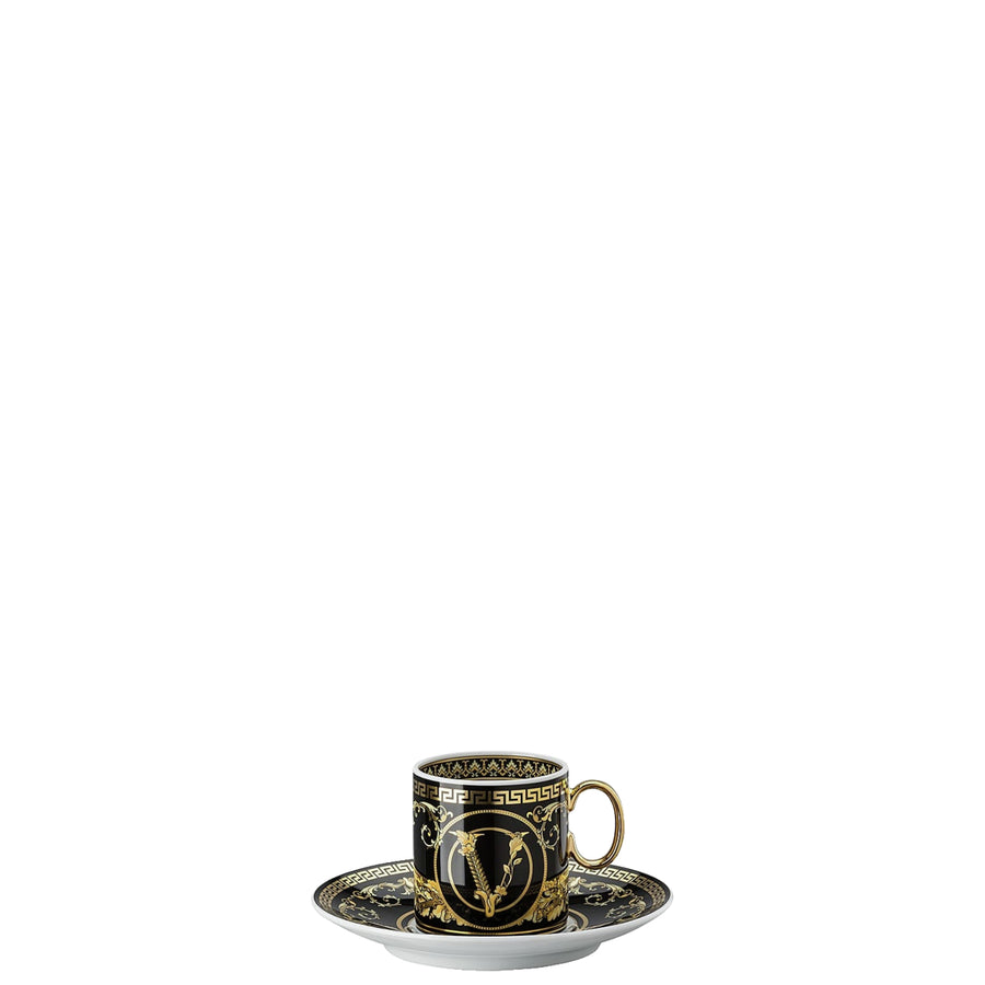 VERSACE | Virtus Gala Black Espresso Cup & Saucer