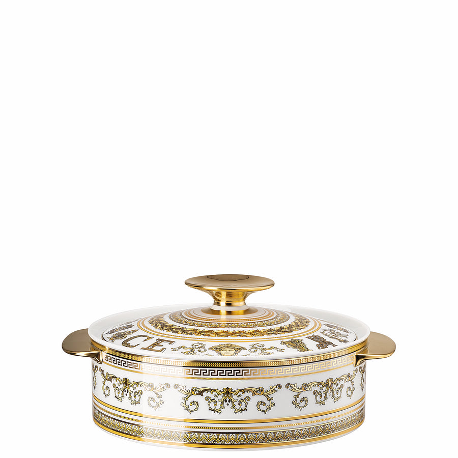 VERSACE | Virtus Gala Plate White Covered Vegetable Bowl