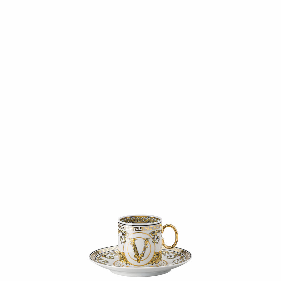 VERSACE | Virtus Gala White Espresso Cup & Saucer