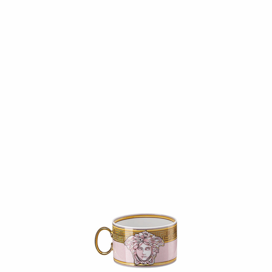 VERSACE | Medusa Amplified Pink Coin Tea Cup & Saucer