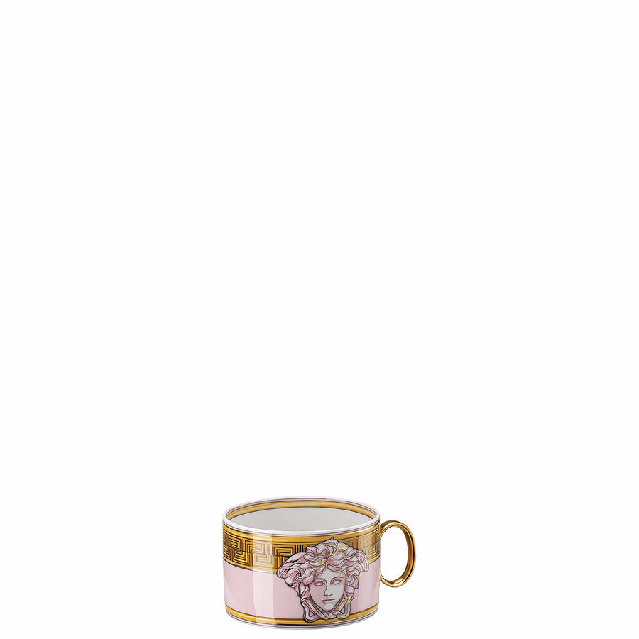 VERSACE | Medusa Amplified Pink Coin Tea Cup & Saucer