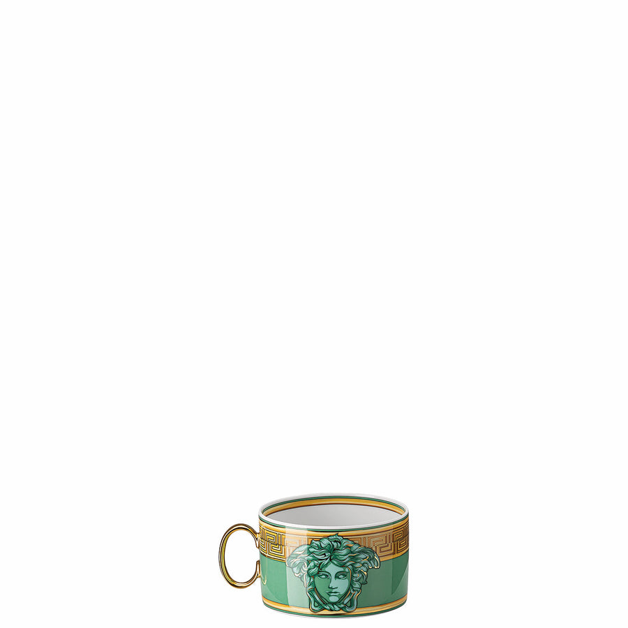 VERSACE | Medusa Amplified Green Coin Tea Cup & Saucer