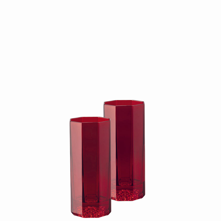 VERSACE | Medusa Lumiere Crystal Red Set of 2 pcs Longdrink