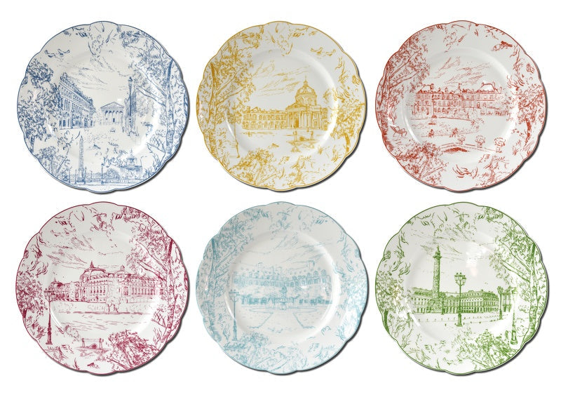 BERNARDAUD | Tout Paris Set of 6 Dinner Plates 26cm