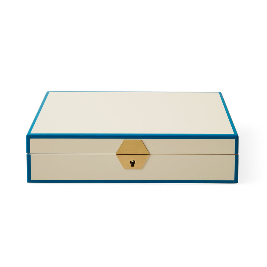 JONATHAN ADLER | White & Turquoise 首飾盒 28.6x18.4x6.4cm