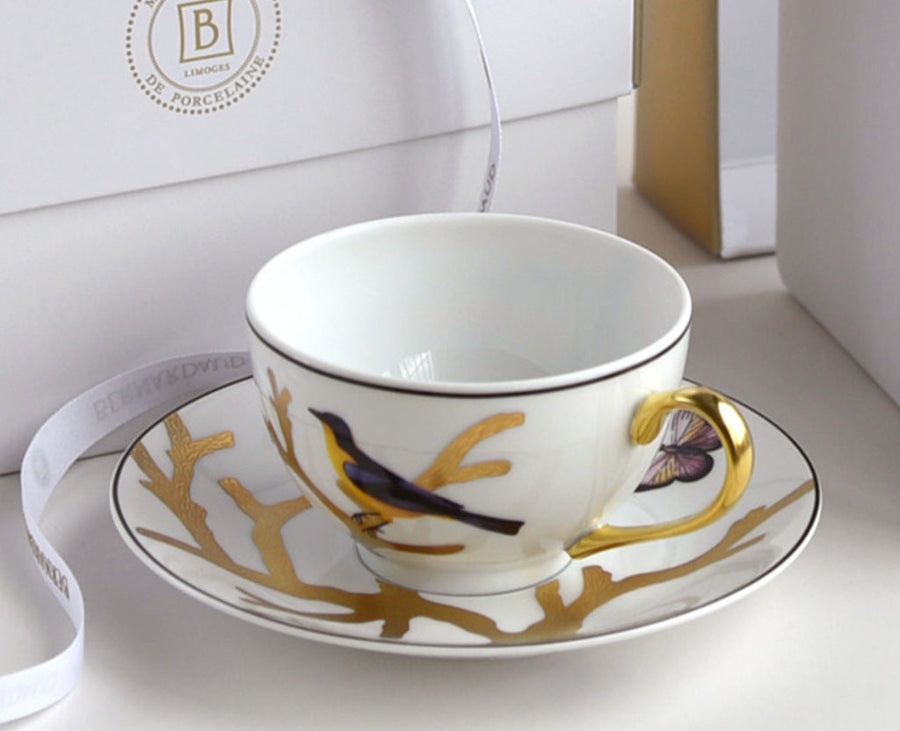 BERNARDAUD | Aux Oiseaux Set of 2 Tea Cup and Saucer