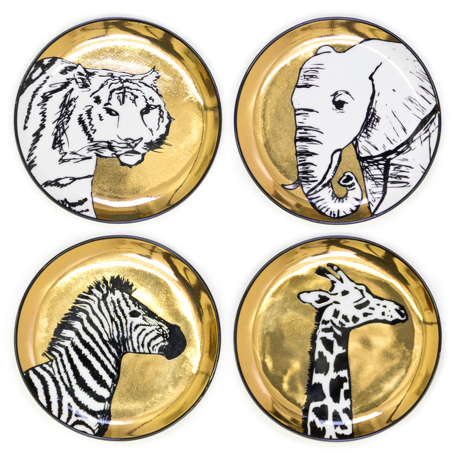 JONATHAN ADLER | Safari Chic Animalia Coaster Set ( Set of 4)
