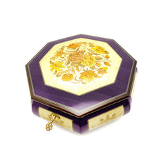 ERCOLANO | Flower Inlaid Music and Jewellery Box 25x25x10cm