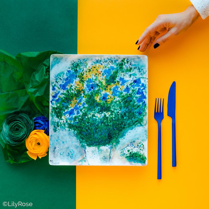 BERNARDAUD | Les Bouquets de Marc Chagall Rectangular Tray