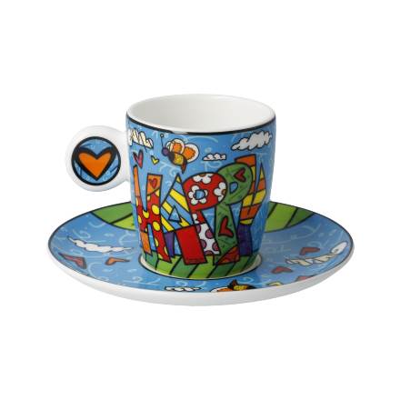 GOEBEL | Happy - Demitasse with Saucer Pop Art Romero Britto