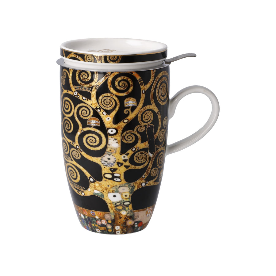 GOEBEL | Tree of Life - Teacup with Lid and Strainer 14cm Artis Orbis Gustav Klimt