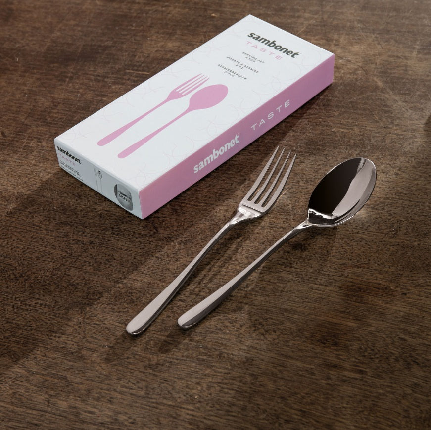 SAMBONET | Taste Stainless Steel Serving Spoon and Fork Set