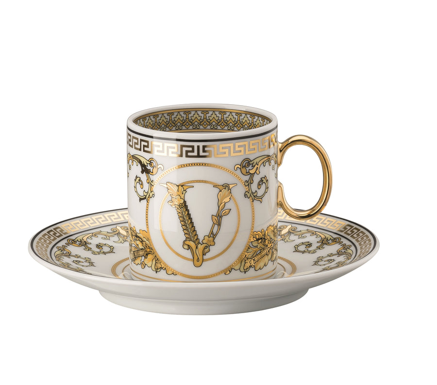 VERSACE | Virtus Gala White Espresso Cup & Saucer