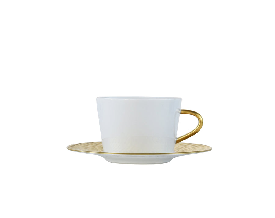 BERNARDAUD | Twist Gold Tea Cup & Saucer