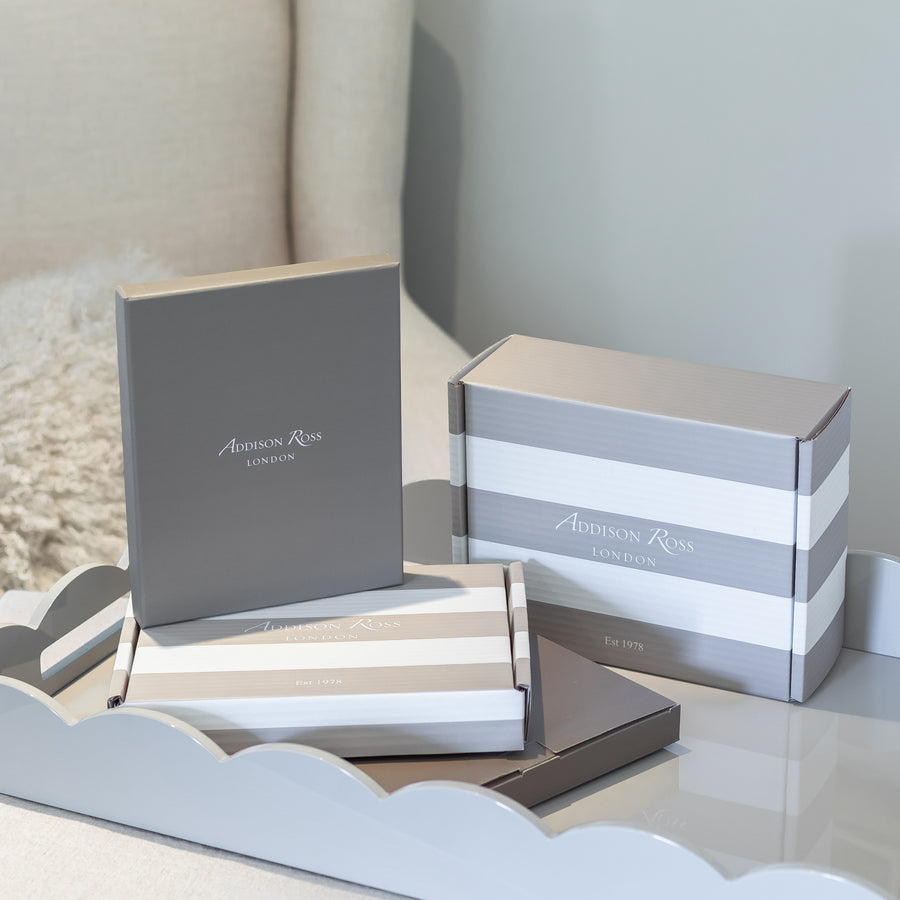 ADDISON ROSS | 30mm The Curve Silver & Chiffon Grey Enamel Photo Frames 5"x7"