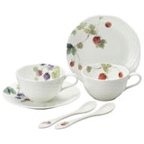 NARUMI | Lucy's Garden Couple Tea Cup & Saucer with 2 spoons