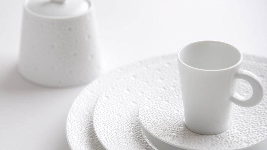 BERNARDAUD | Ecume White Espresso Cup and Saucer