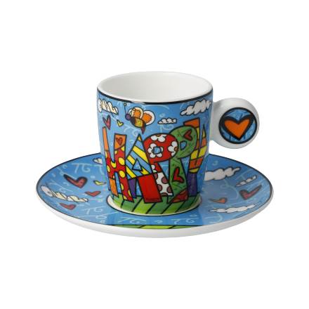 GOEBEL | Happy - Demitasse with Saucer Pop Art Romero Britto
