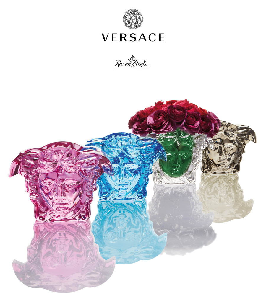 VERSACE | Medusa Grande Pink Crystal Vase 19cm