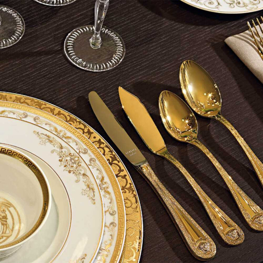 VERSACE | Medusa 24K Gold Plated Dessert Spoon