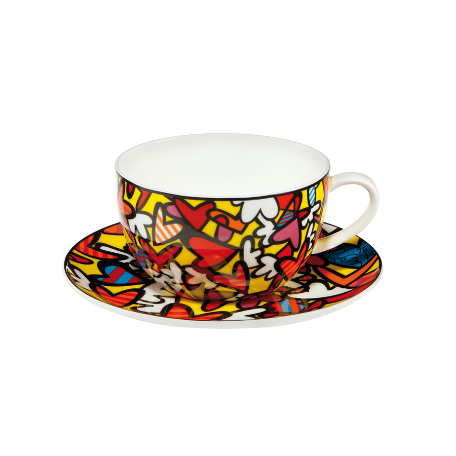 GOEBEL | All We Need is Love - Tea or Cappuccino Cup with Saucer Pop Art Romero Britto