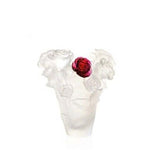 DAUM | Rose Passion White Vase with Red Flower 17cm