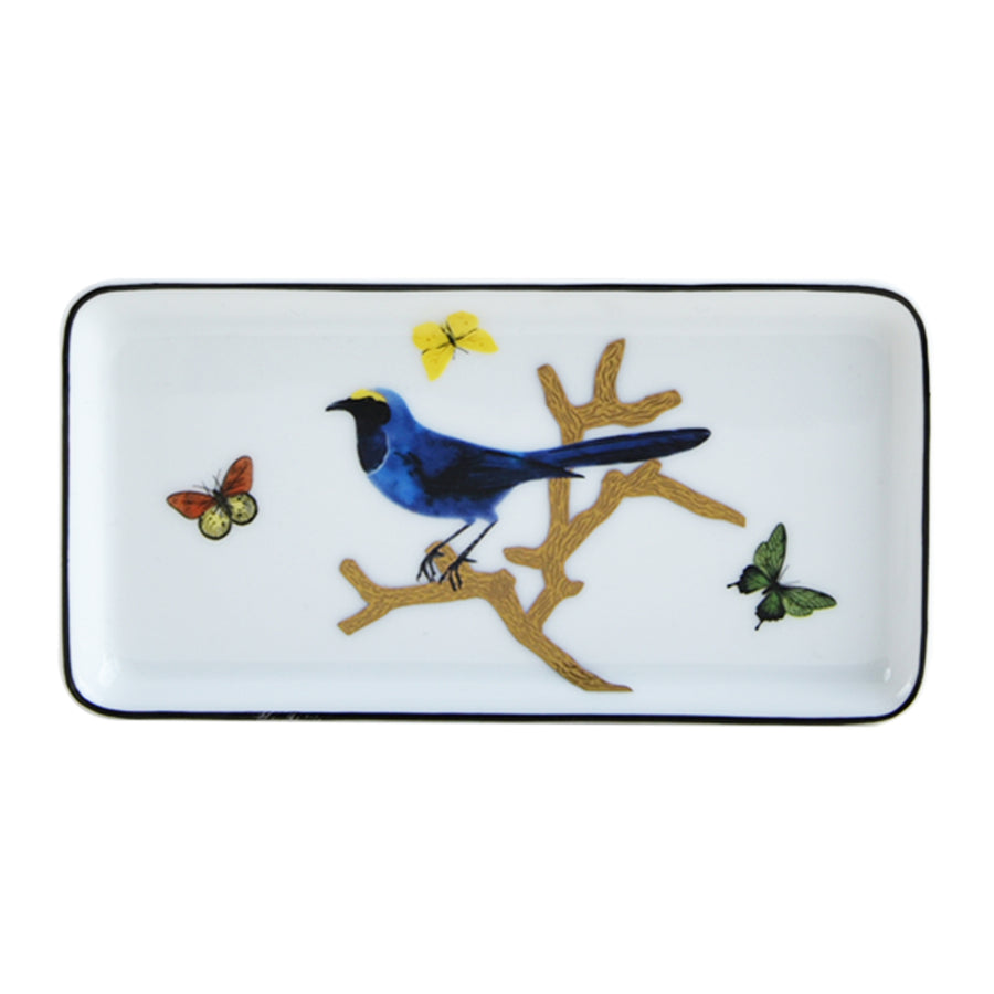 BERNARDAUD | Aux Oiseaux Small Rectangular Plate 13.5 x 7 cm