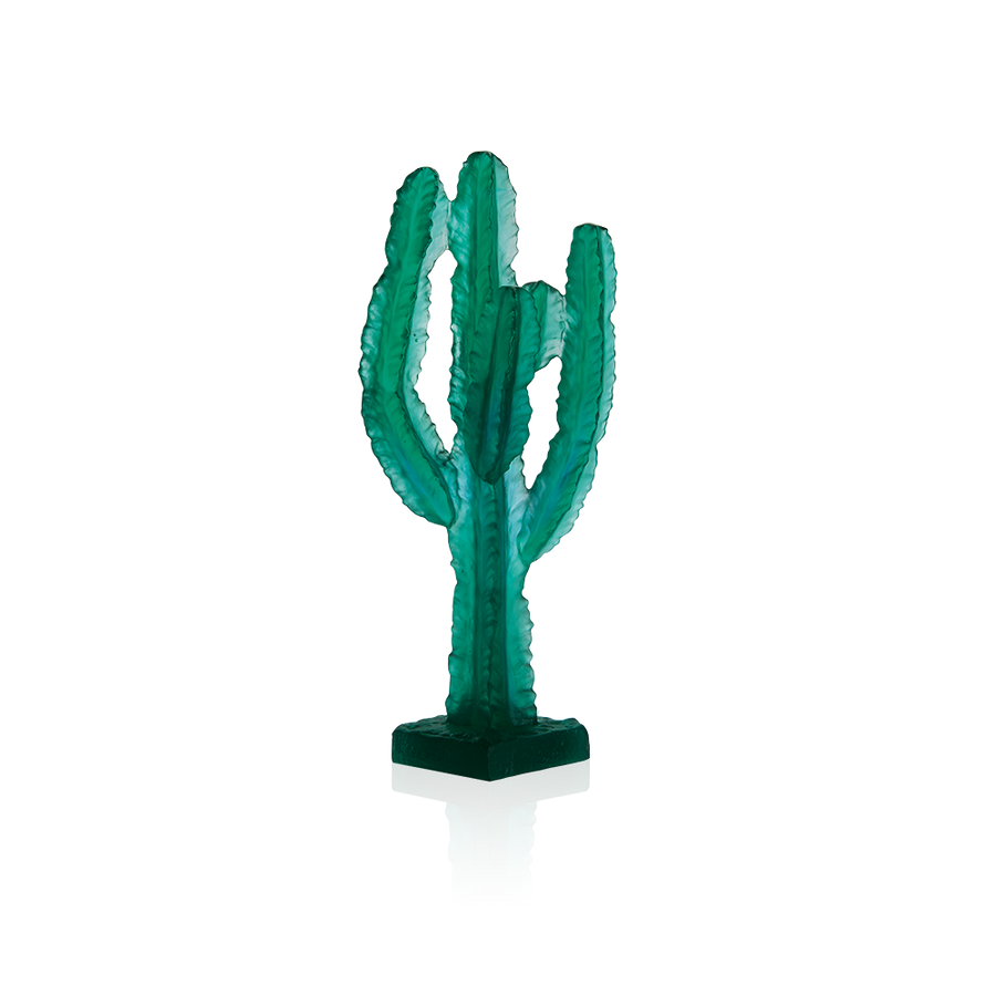 DAUM | Jardin de Cactus by E.Robba Green Cactus H 35cm