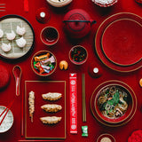 BERNARDAUD | Rouge Empereur Small Covered Tea Cup and Saucer 10CL
