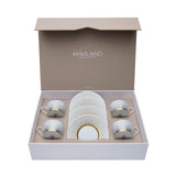 HAVILAND | Souffle d'Or Set of 4 Tea Cups & Saucers