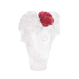 DAUM | Rose Passion White Vase & Red flower 35cm