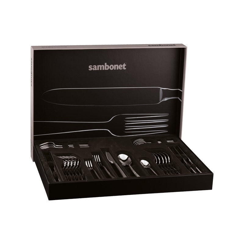 SAMBONET | Linear Stainless Steel PVD Gold 6 Person Cutlery Set 30 pcs