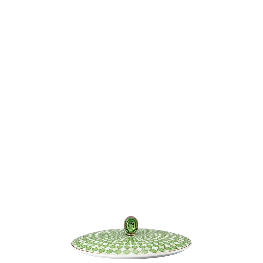 SWAROVSKI | Signum 綠色麵碗連蓋 15cm