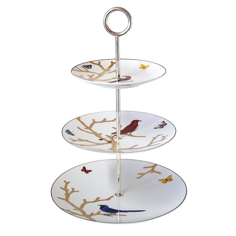 BERNARDAUD | Aux Oiseaux 3 Tier Cake Stand